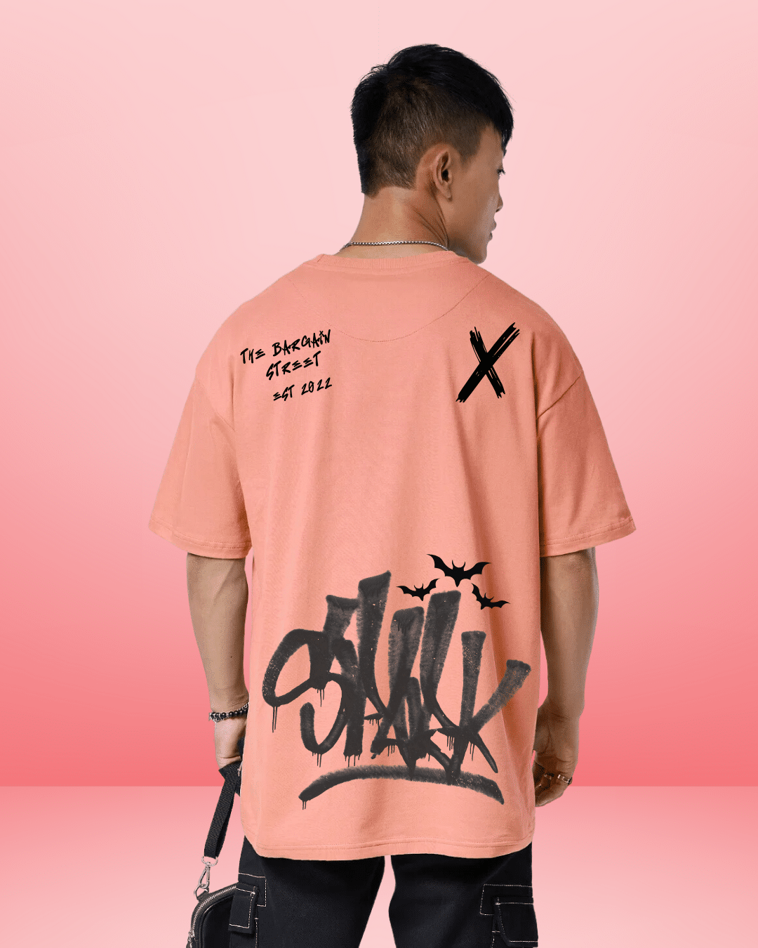 X Salmon Pink Oversized Tshirt