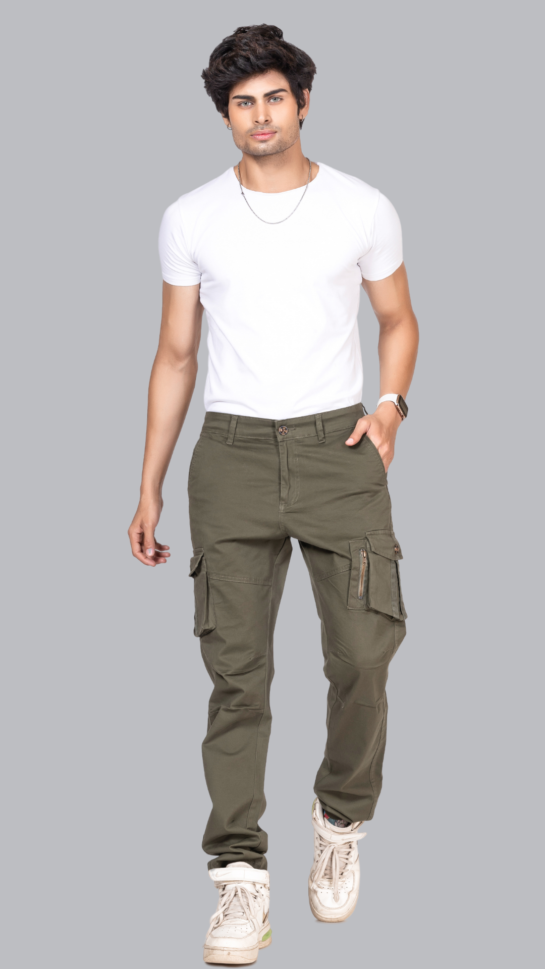Olive Cotton Cargo Pant