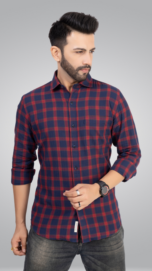 Blue and Red Checks Shirt