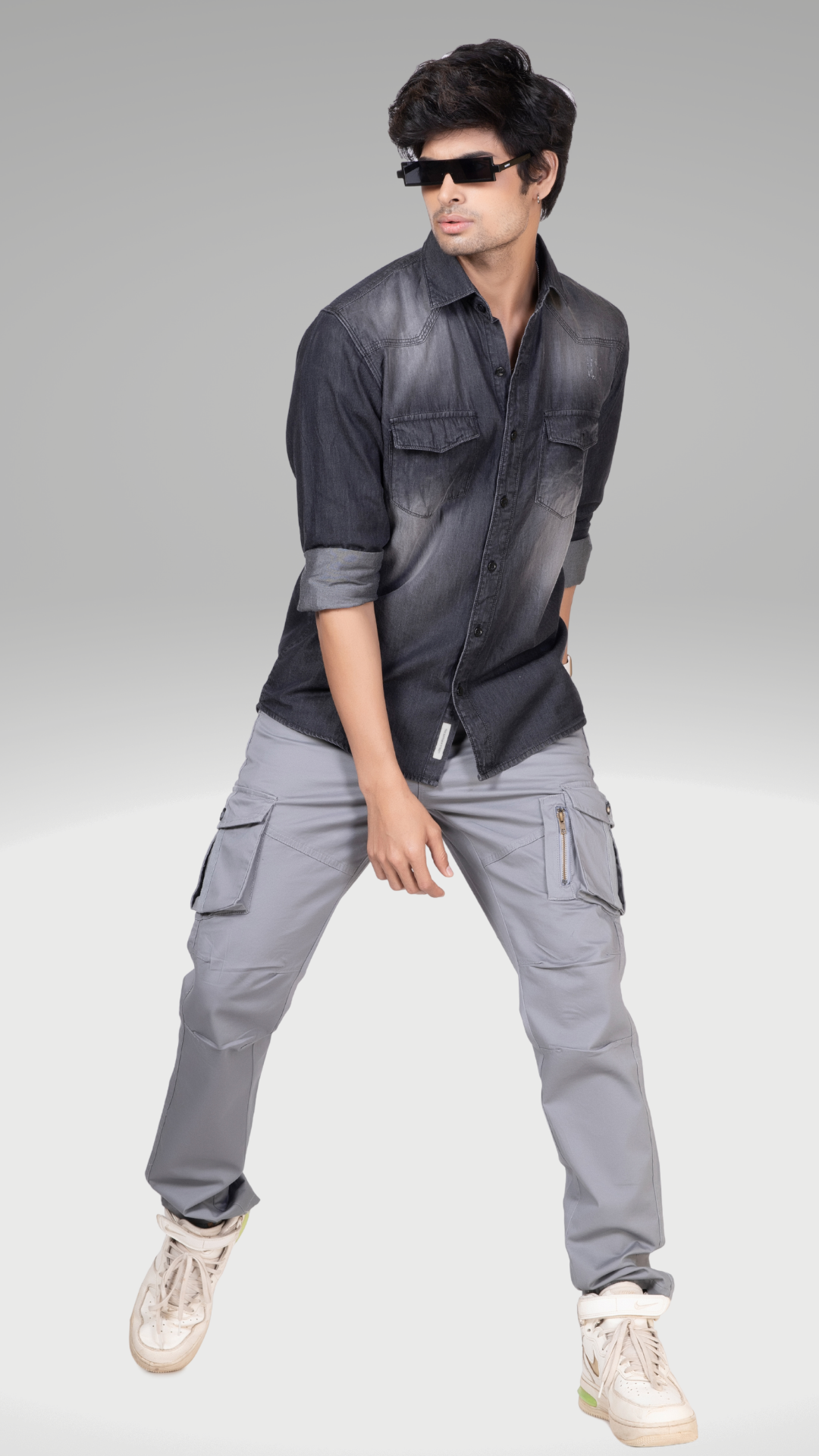 Classic Black Denim Shirt