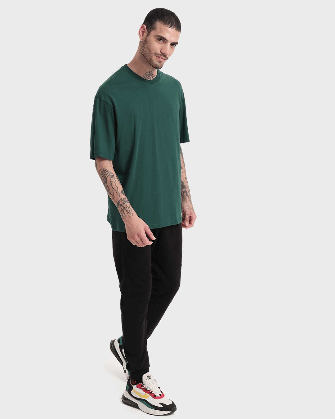 Plain Bottle Green Oversized Tshirt
