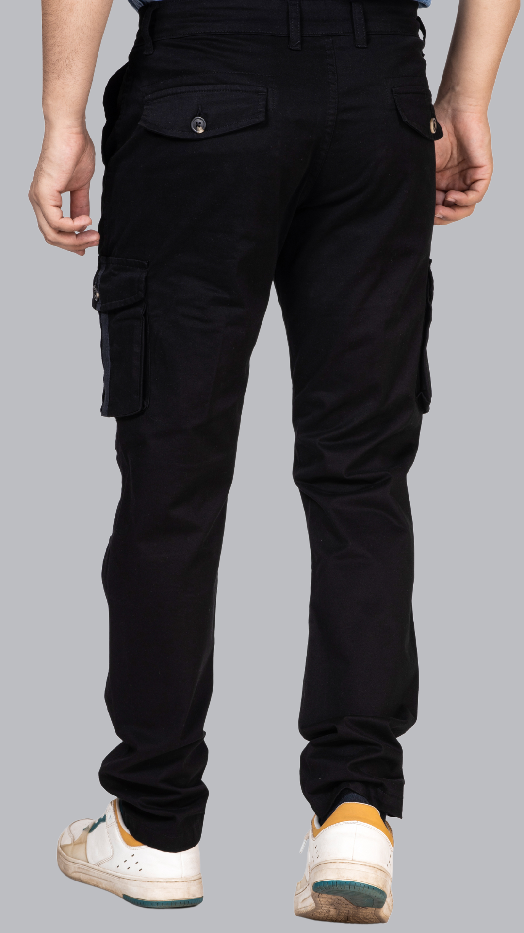 Black Cotton Cargo Pant