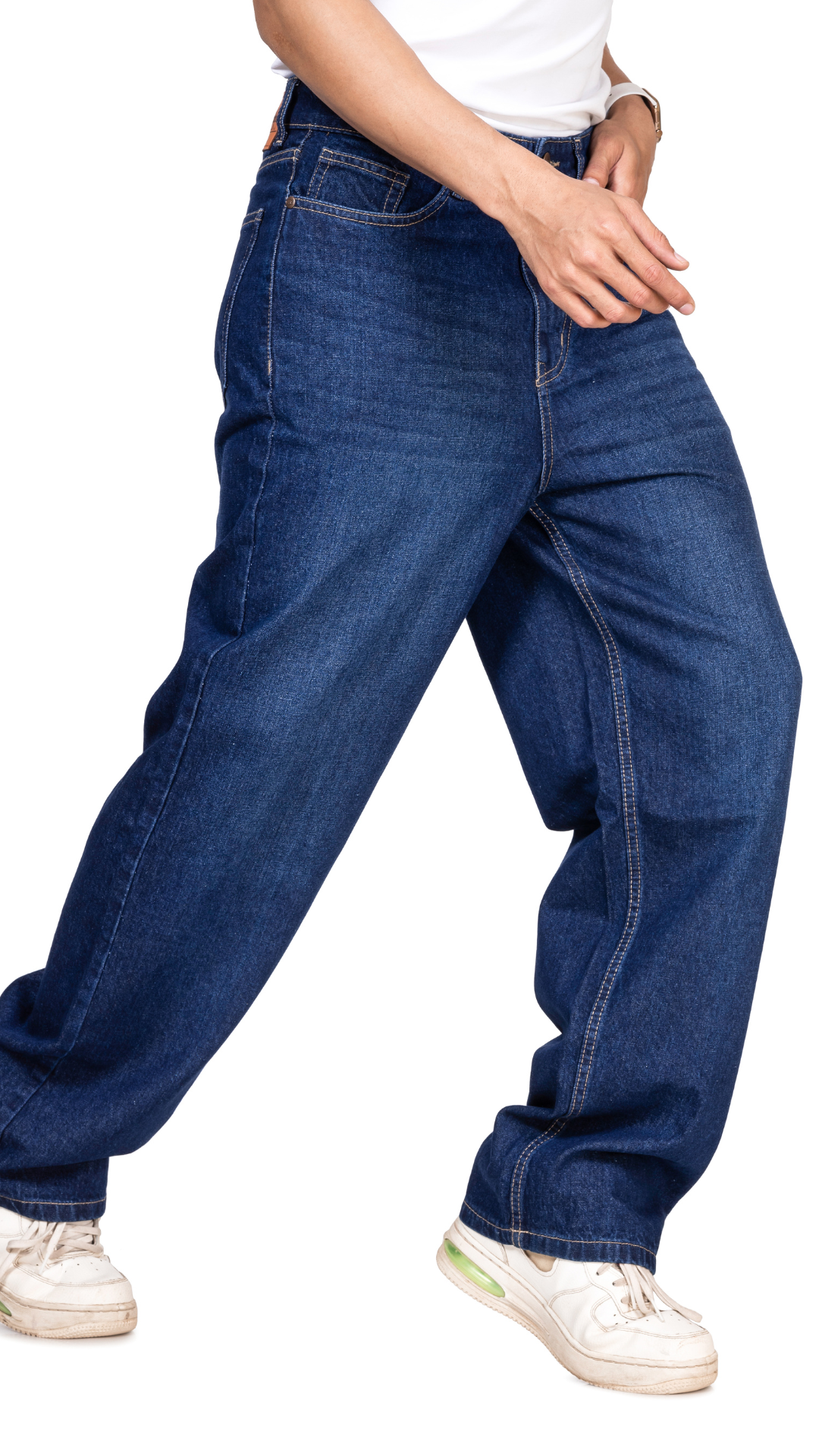 CLASSIC DENIM BLUE BAGGY FIT JEANS