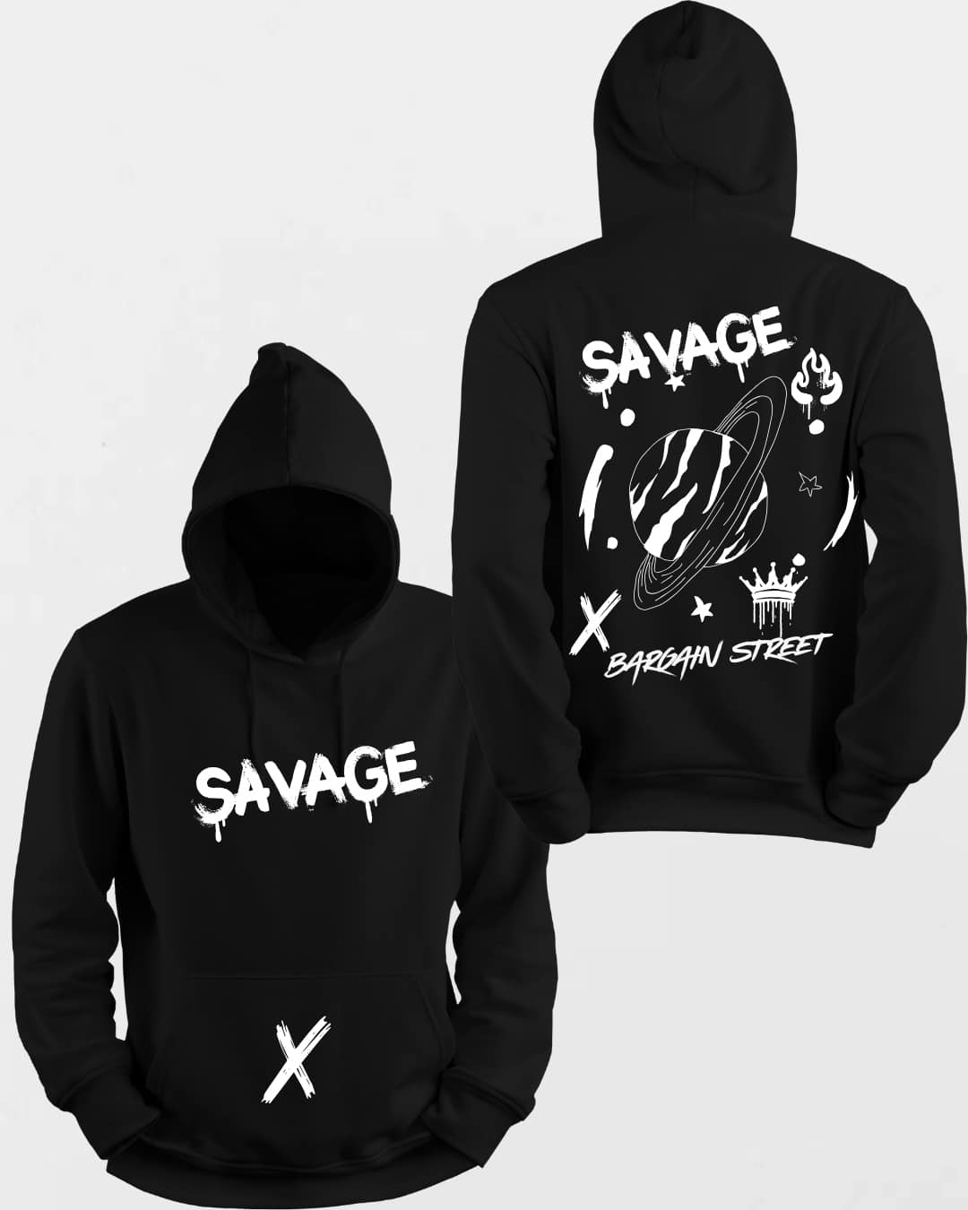Savage Black Hoodie TBS THEBARGAINSTREET savage-black-hoodie-tbs-thebargainstreet