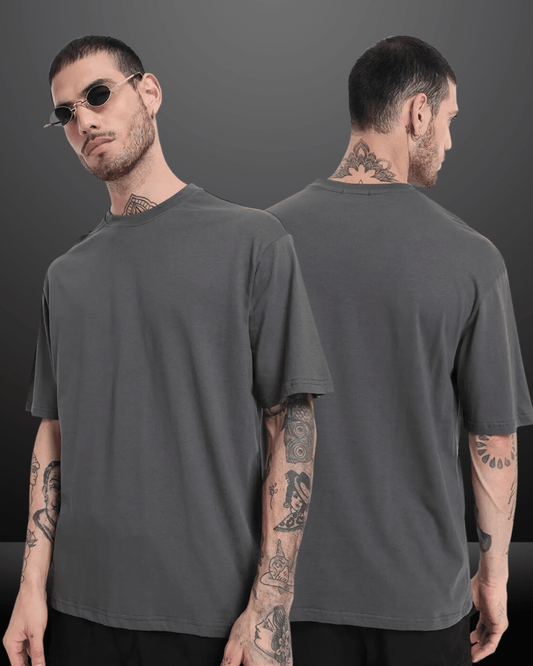Plain Dark grey Oversized Tshirt