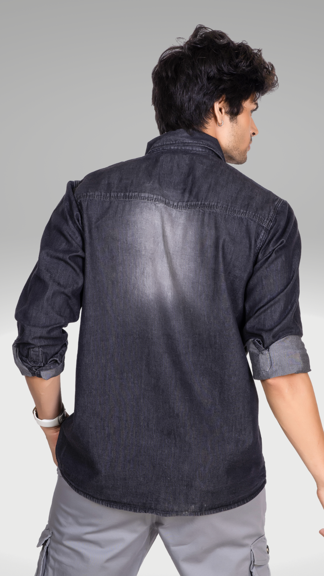 Classic Black Denim Shirt