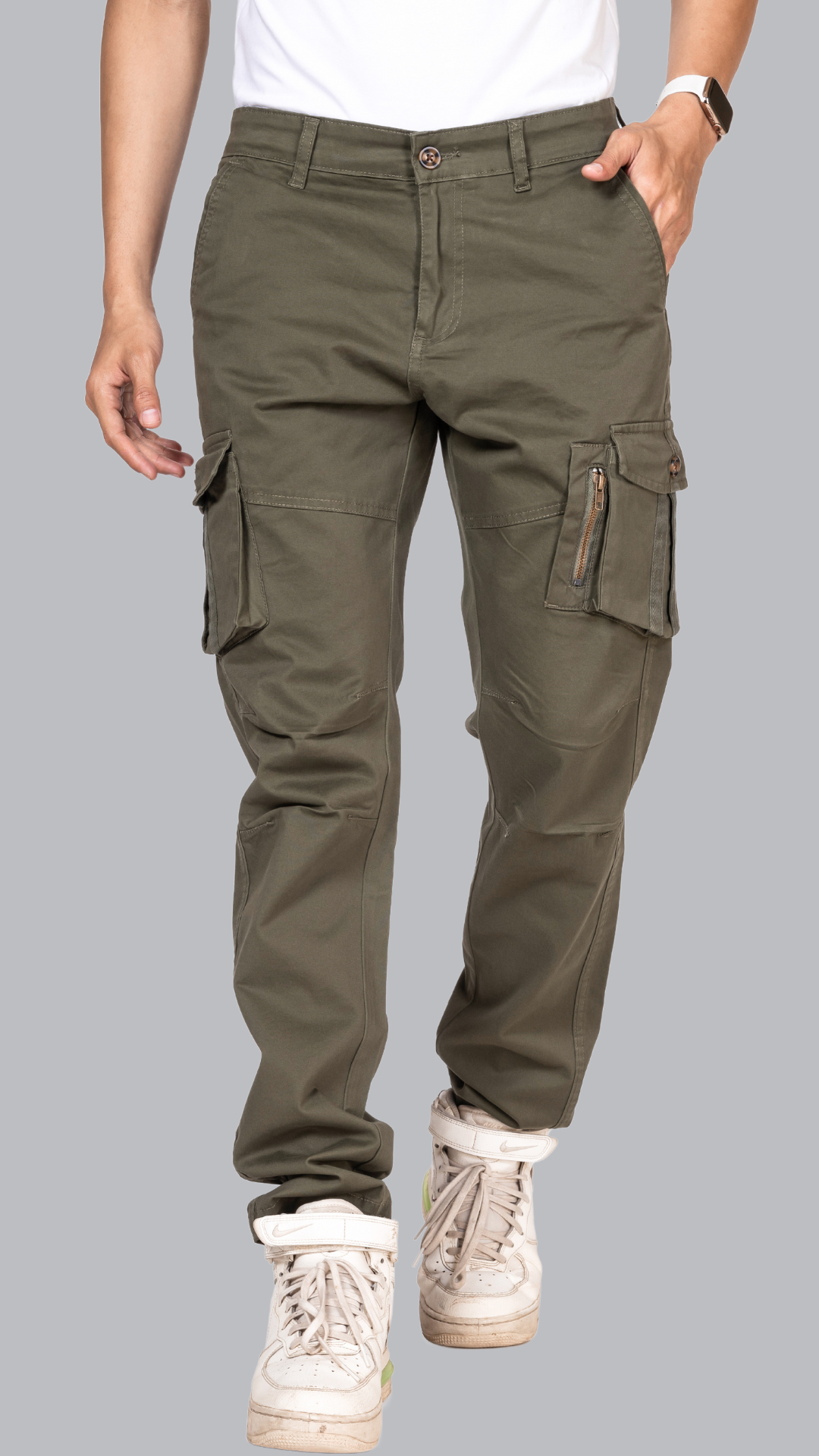 Olive Cotton Cargo Pant
