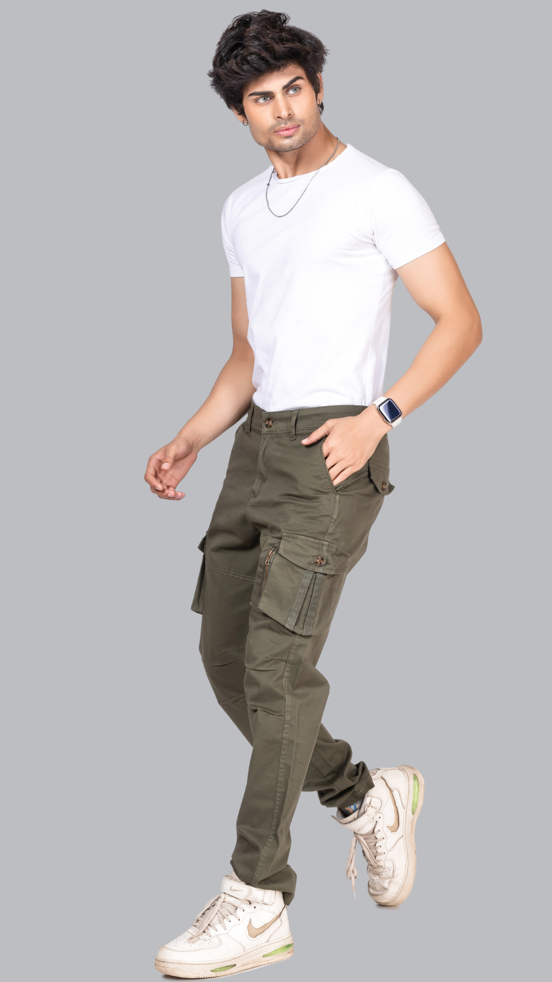 Olive Cotton Cargo Pant