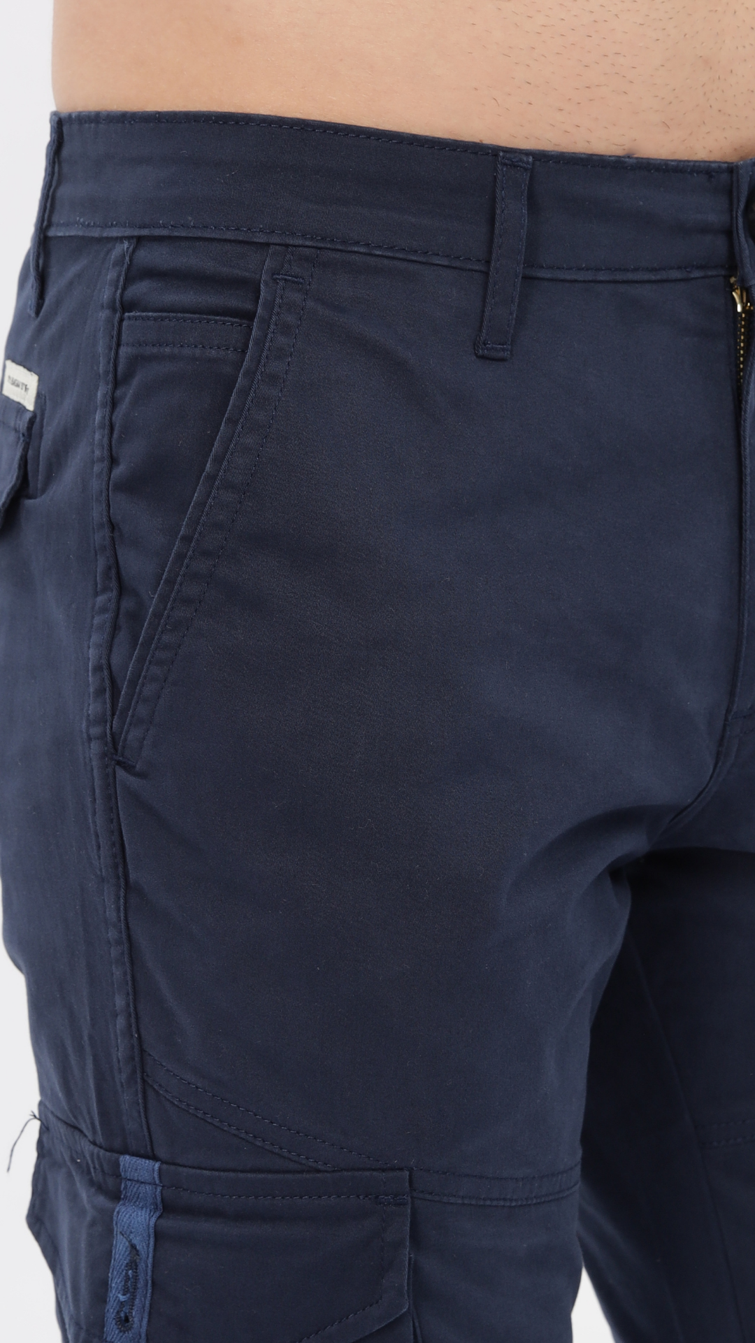 Navy Cotton Cargo Pant