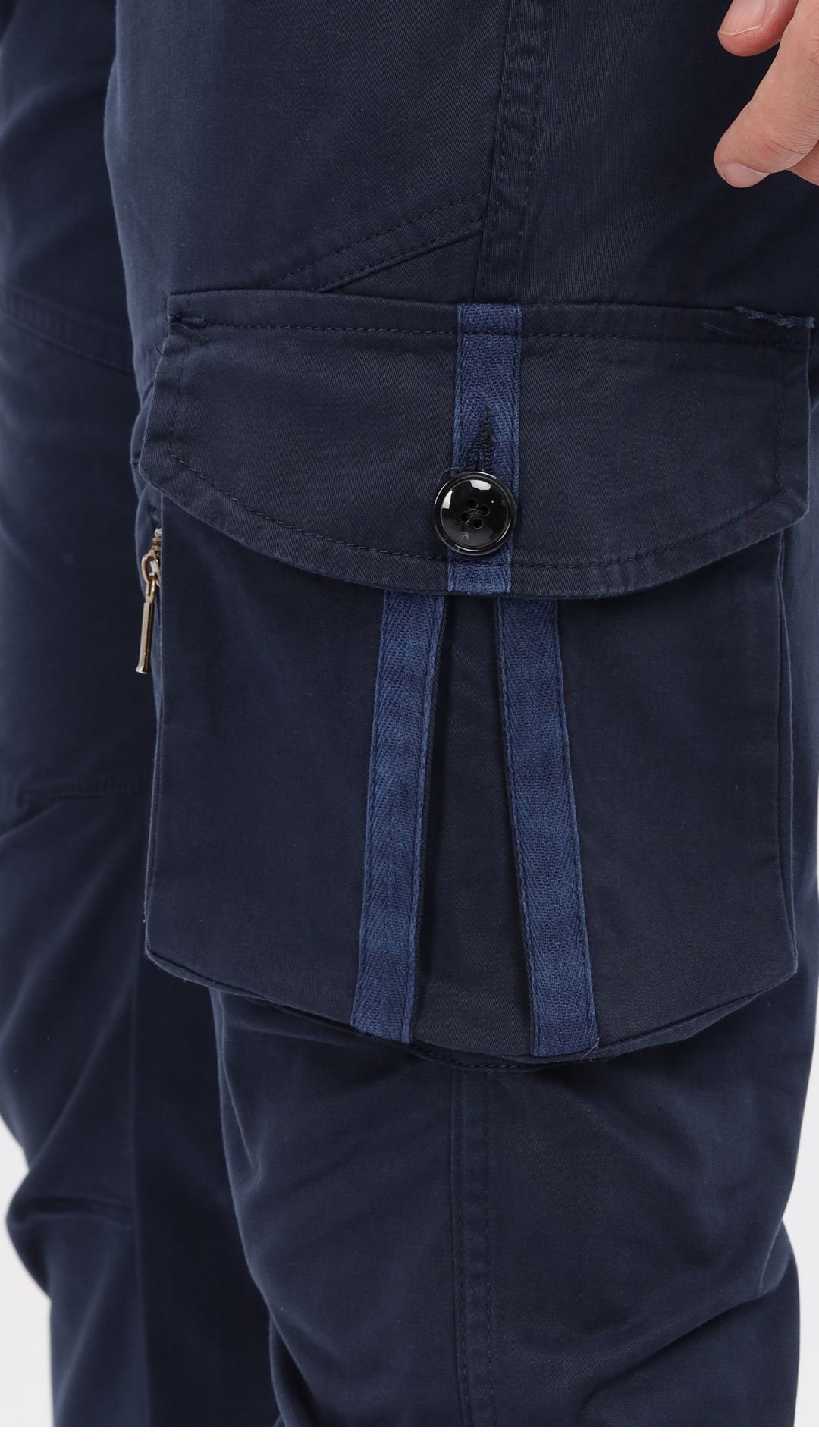 Navy Cotton Cargo Pant