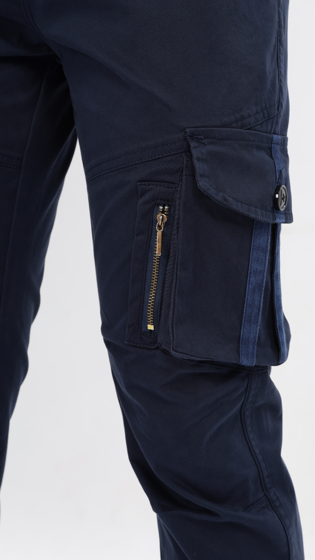 Navy Cotton Cargo Pant