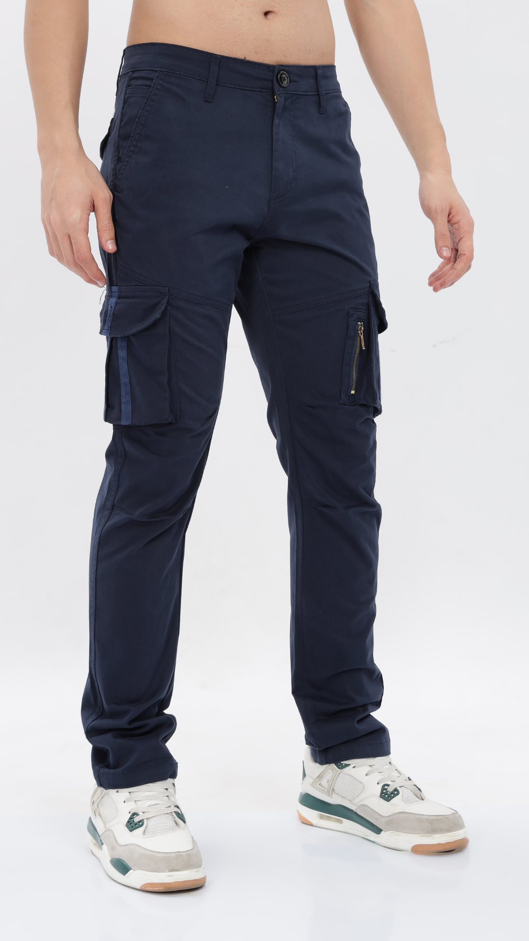 Navy Cotton Cargo Pant