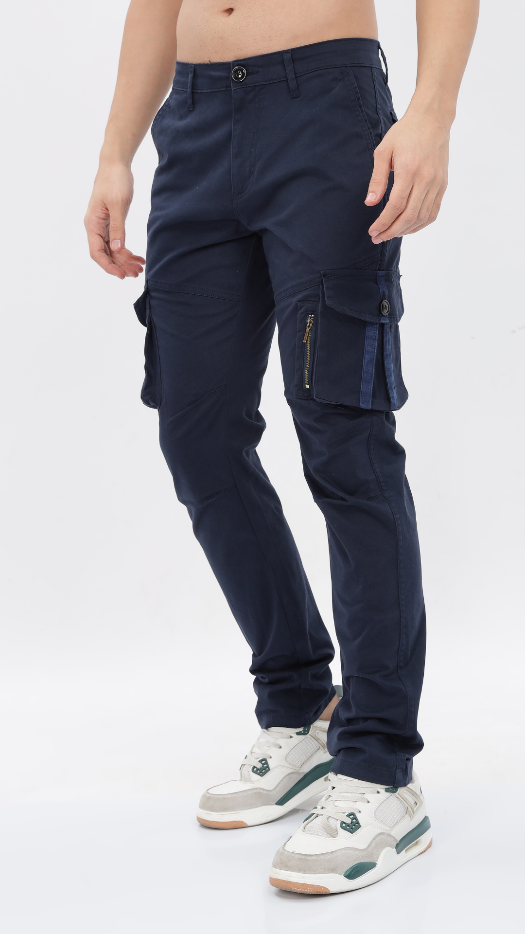 Navy Cotton Cargo Pant