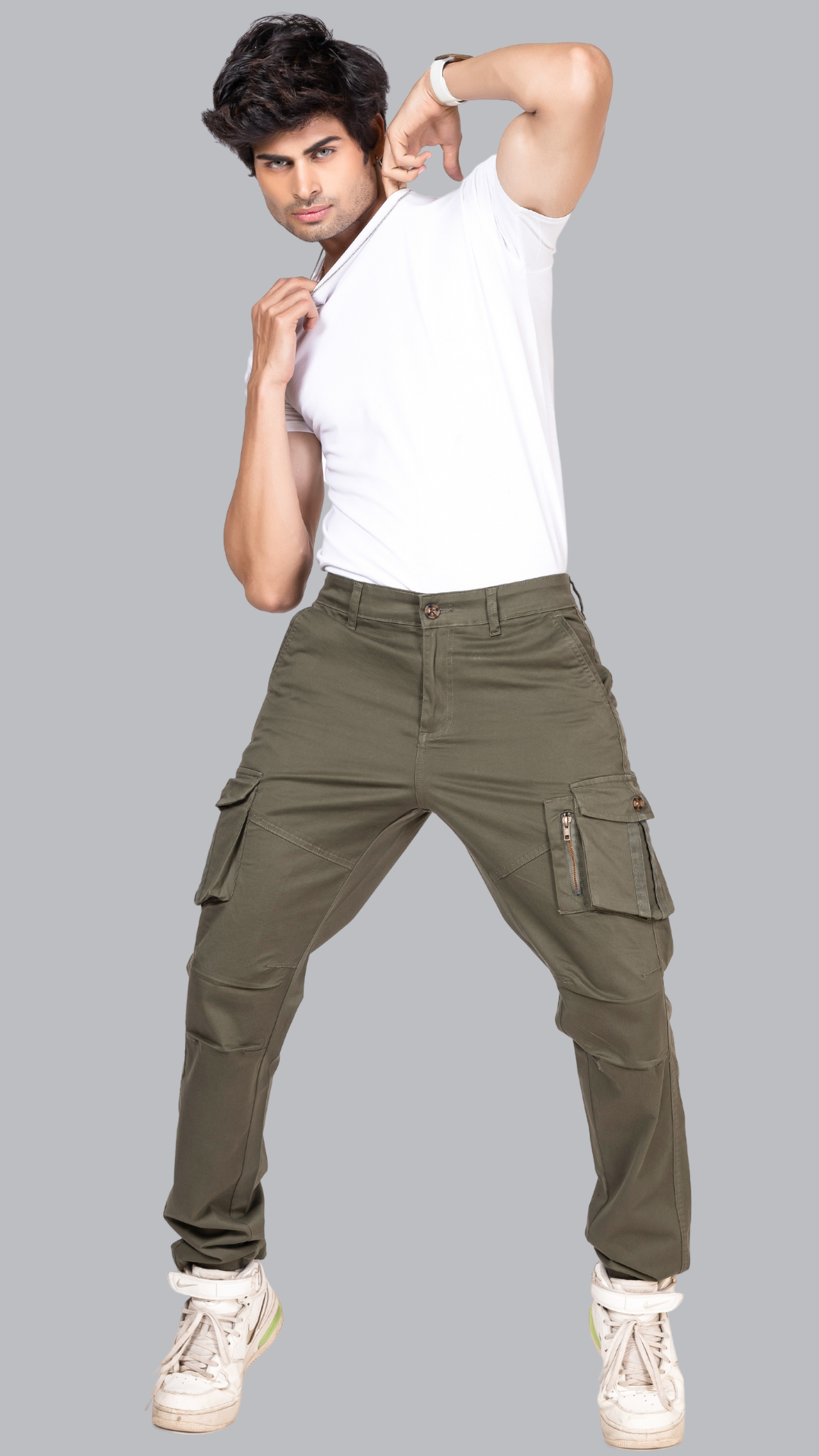 Olive Cotton Cargo Pant