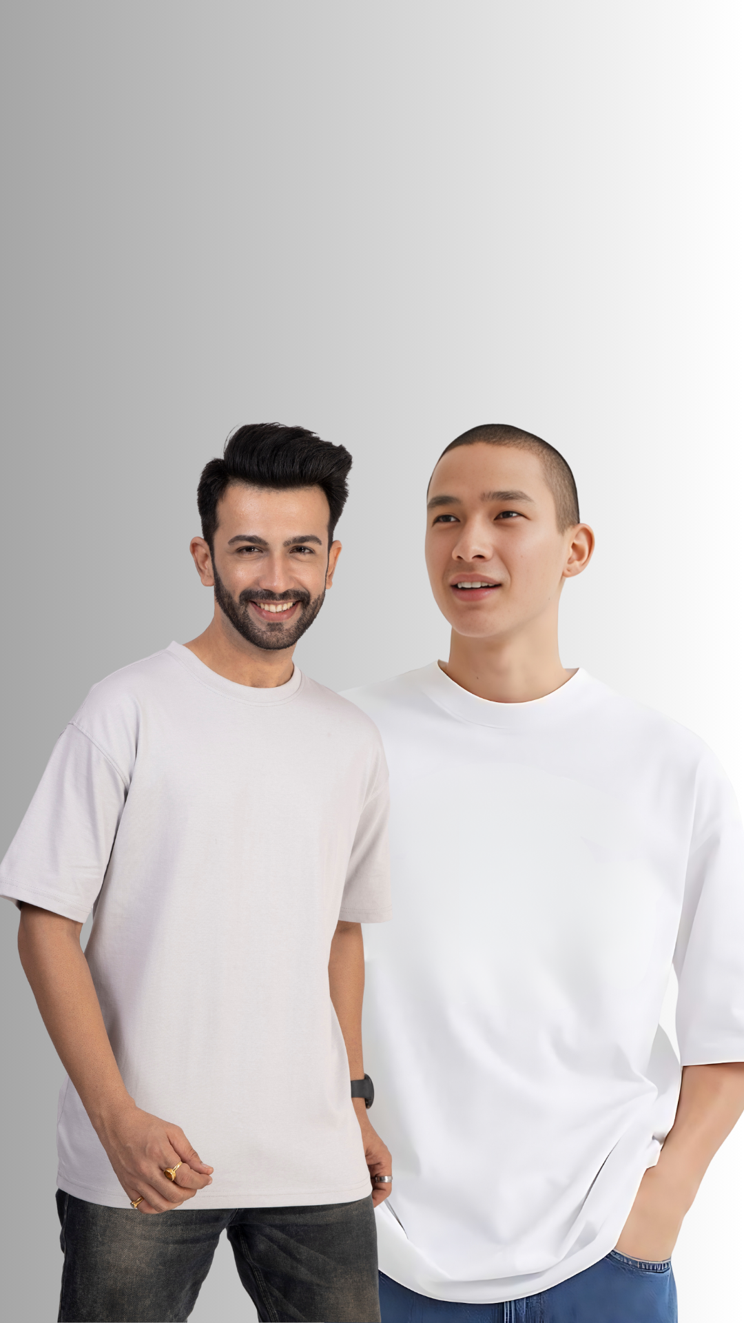 Pack Of 2 Oversized Tshirt Ash And White