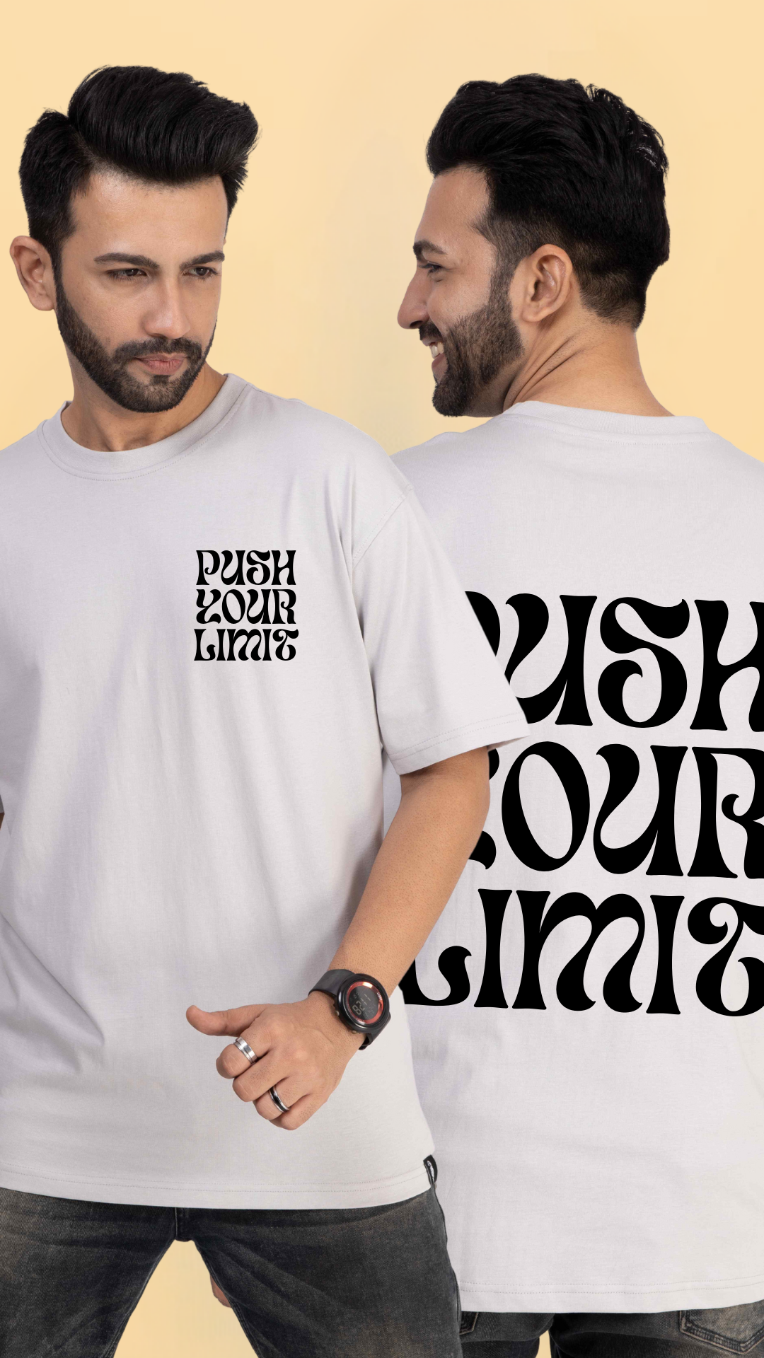 Push Your LImits Ash Oversized Tshirt