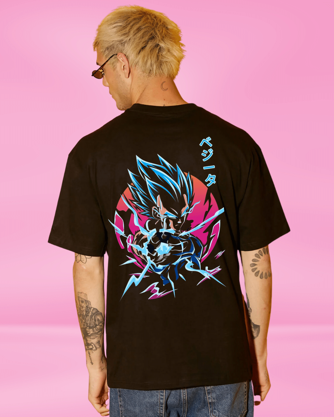 Goku Hands Black Oversized Tshirt