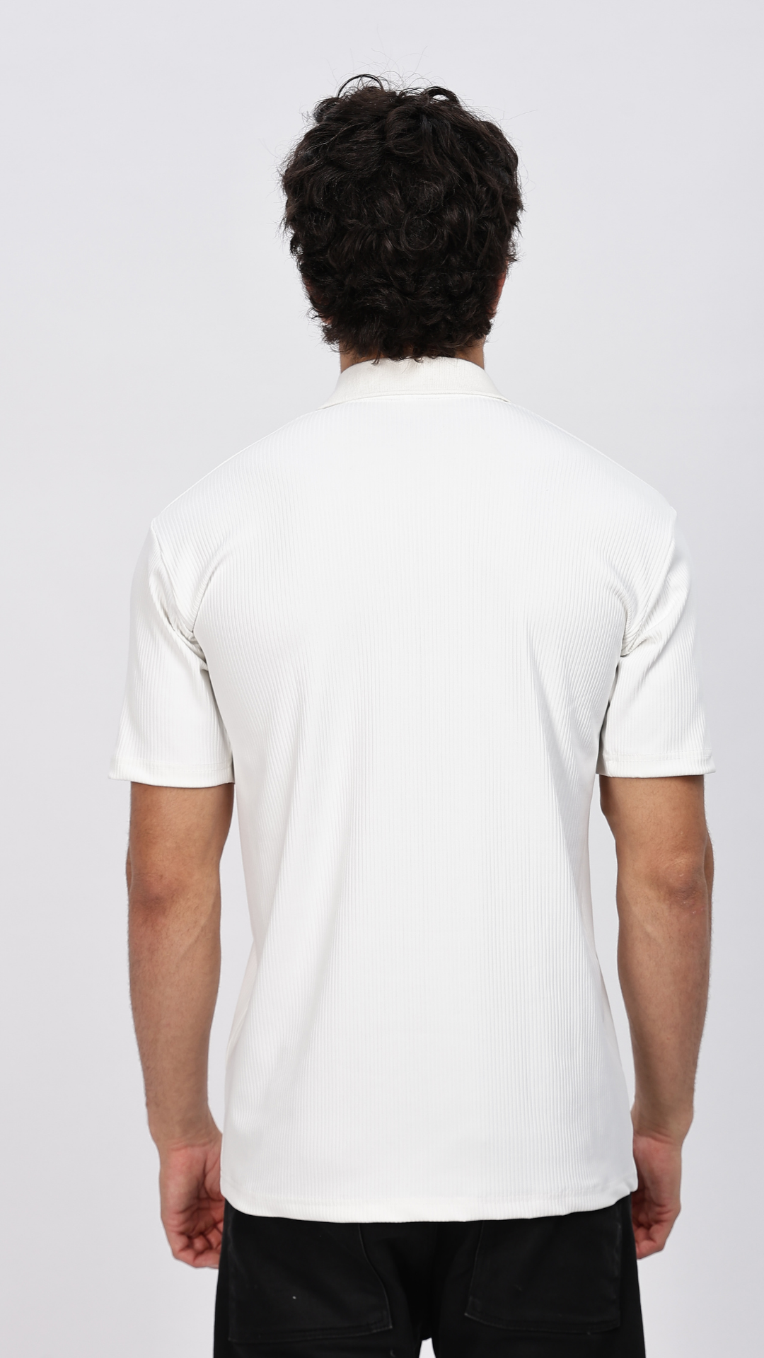 White Zipper Polo T-shirt