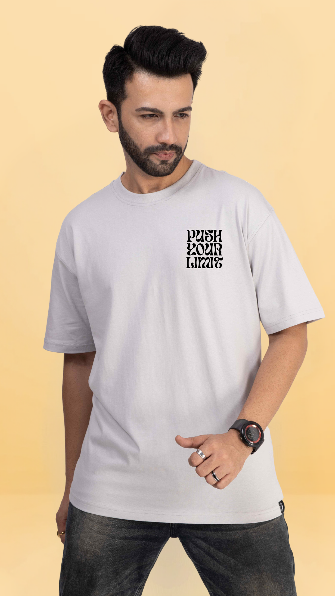 Push Your LImits Ash Oversized Tshirt