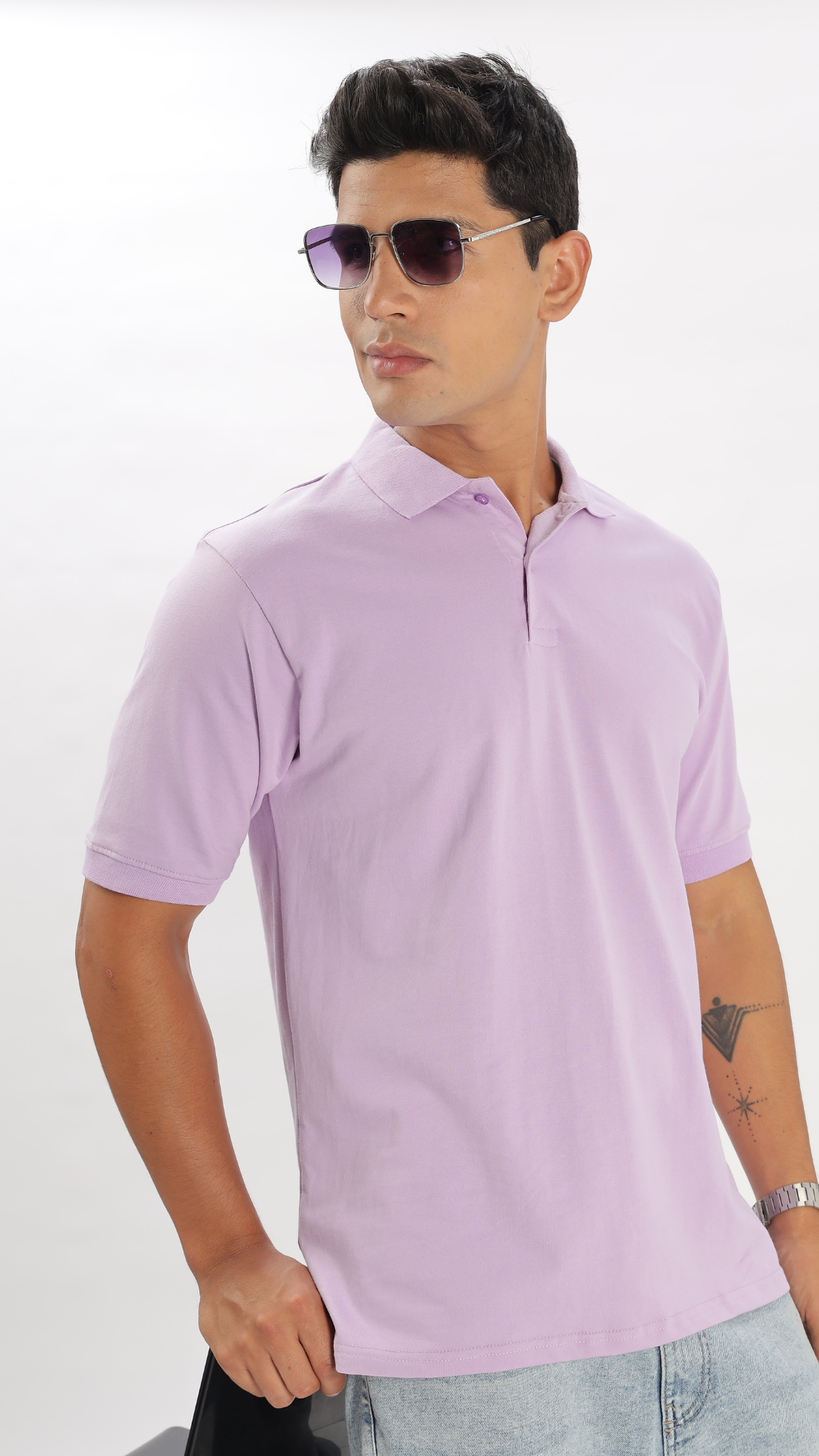 Lavender Oversized Polo Tshirt