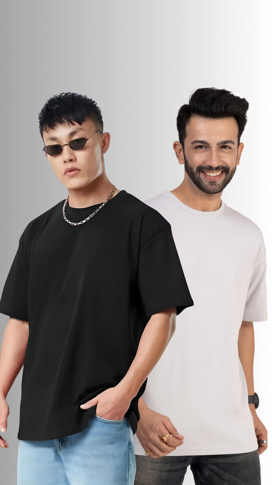 Pack Of 2 Oversized Tees Black And Ash