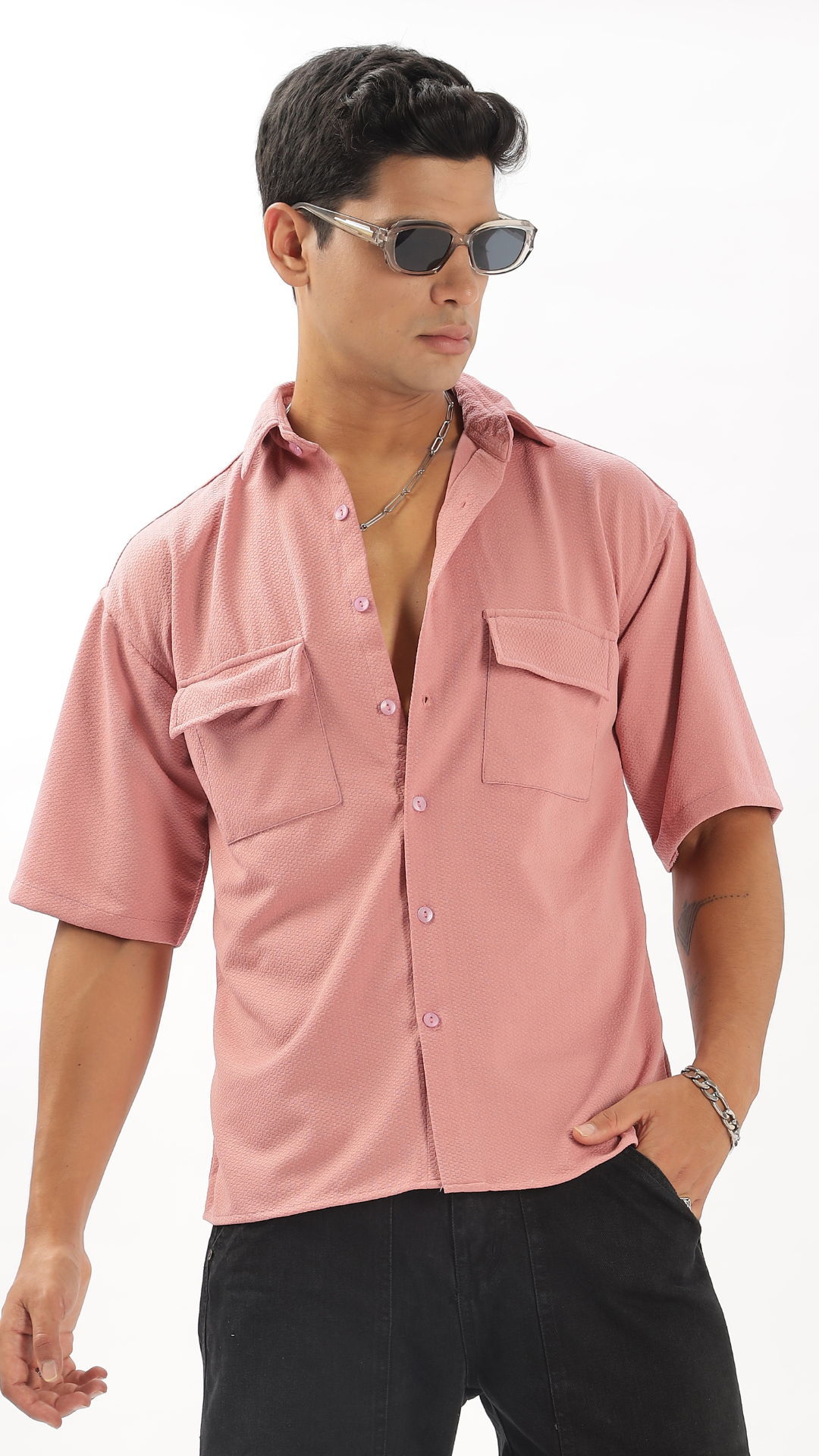 Pink Venus Structured Oversized Shirt