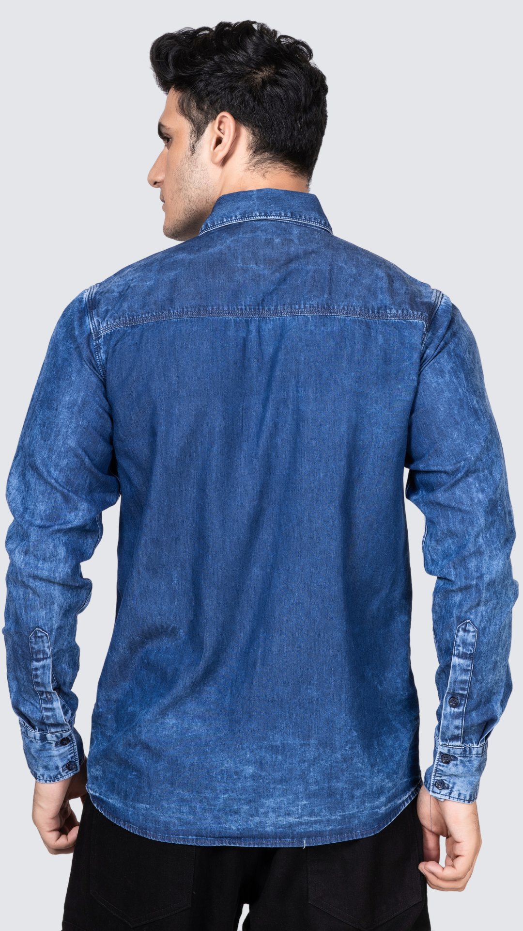 Classic Dark Blue Denim Shirt