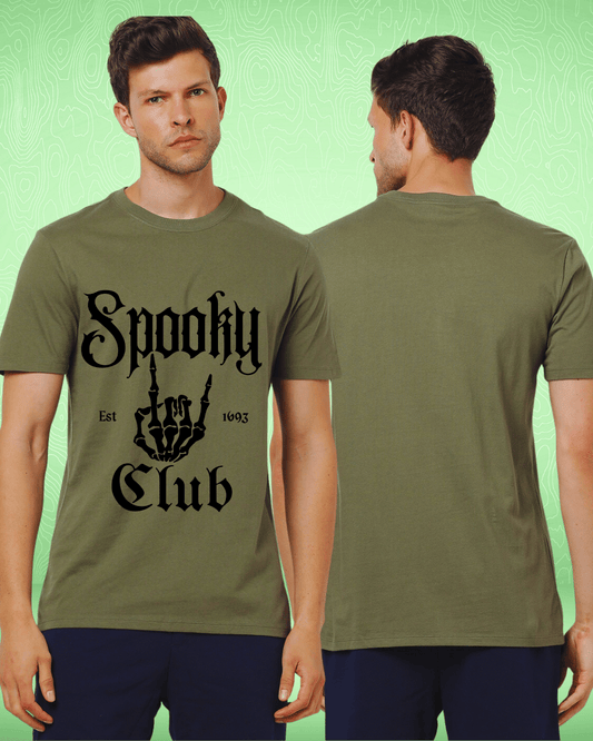 Spooky Club Olive Green Regular Tshirt