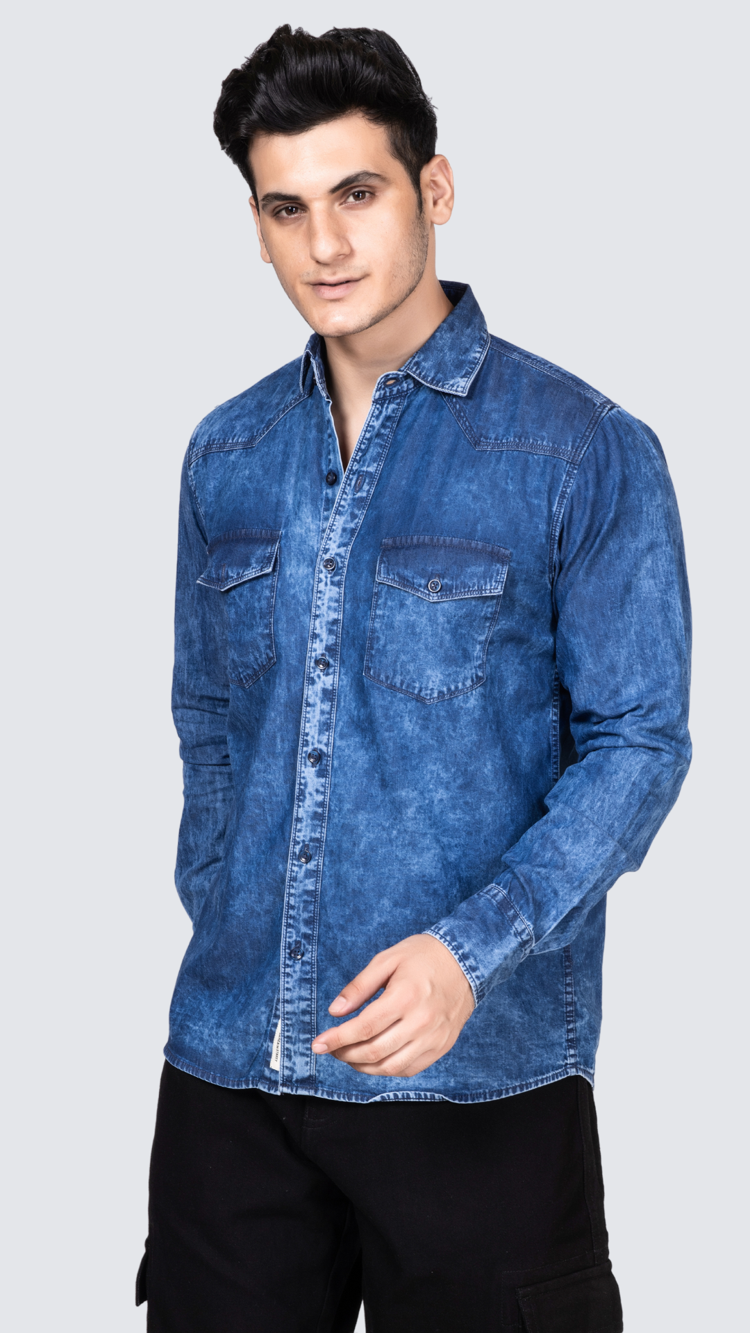 Classic Dark Blue Denim Shirt