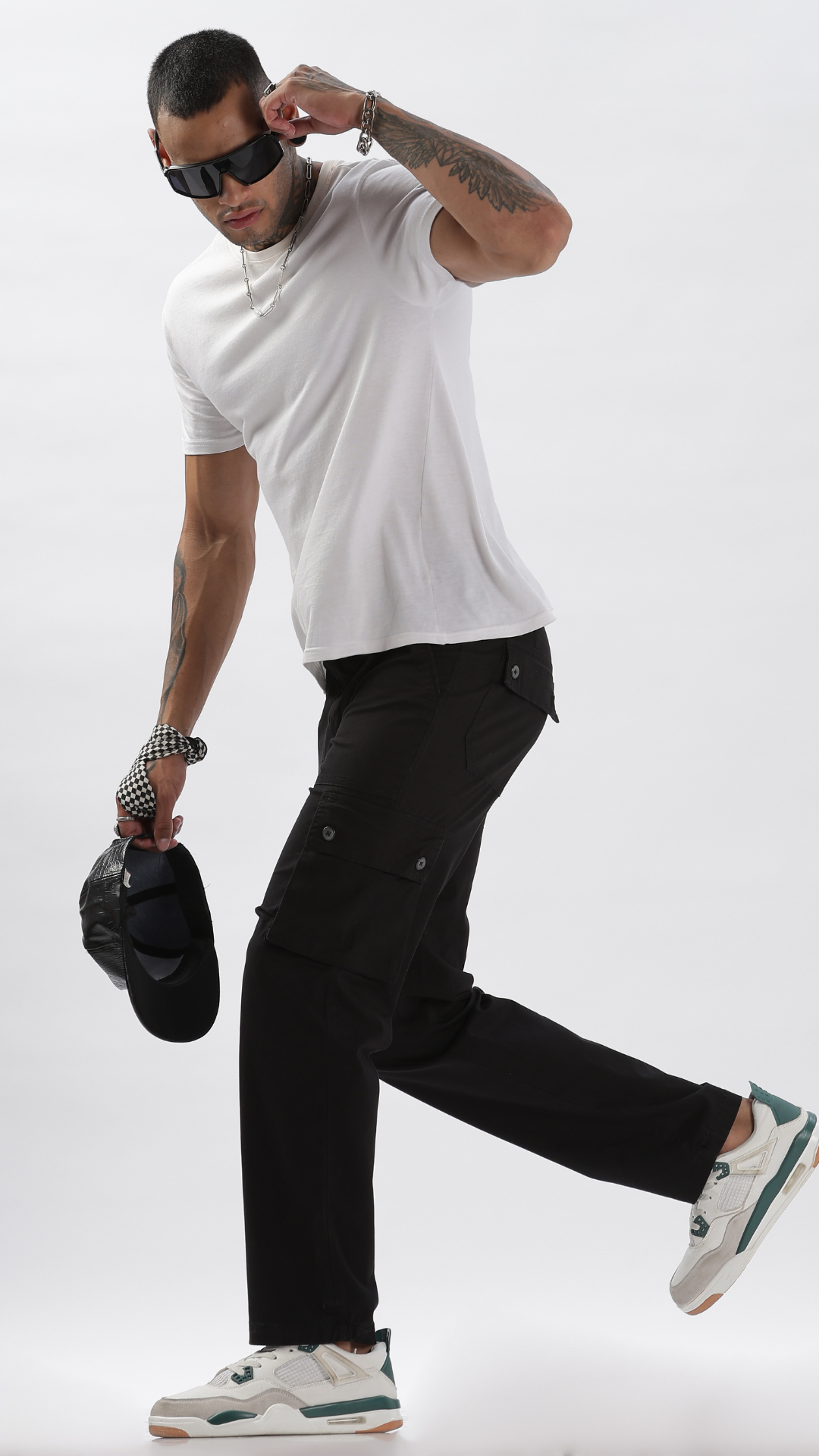 Black Straight Fit Cargo Pant