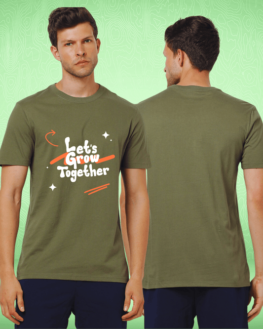 Grow Together Olive Green Regular Tshirt