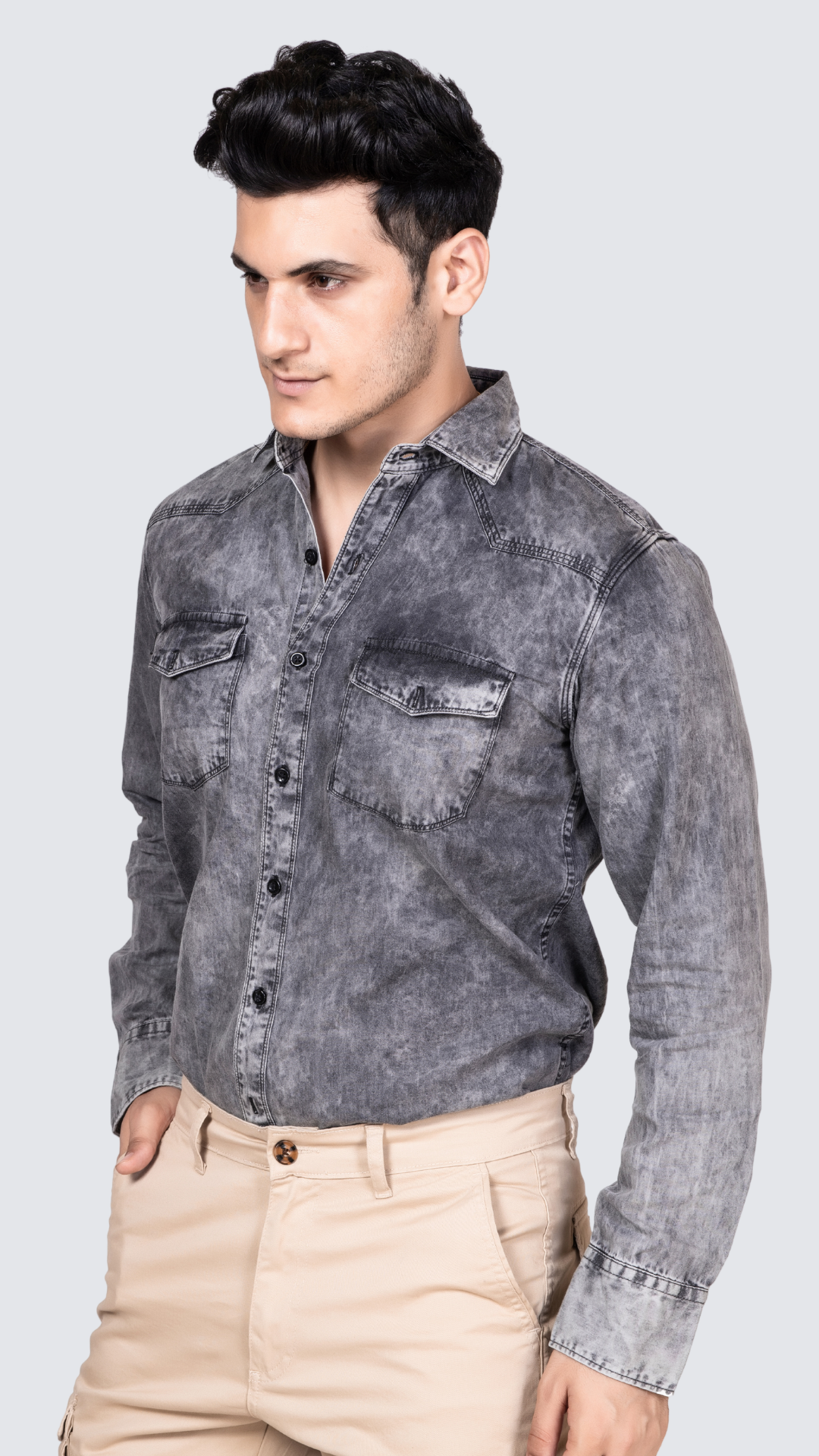 Classic Grey Denim Shirt