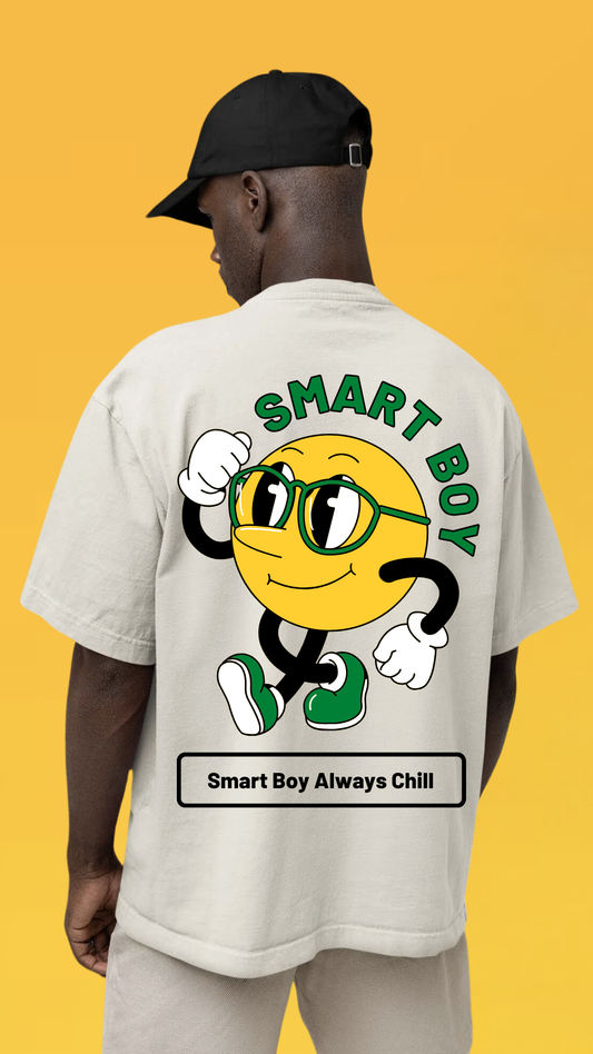 Smart Boy Cream Oversized Tshirt