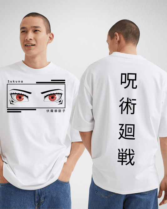 Jujutsu Kiasen eyes White Oversized Tshirt