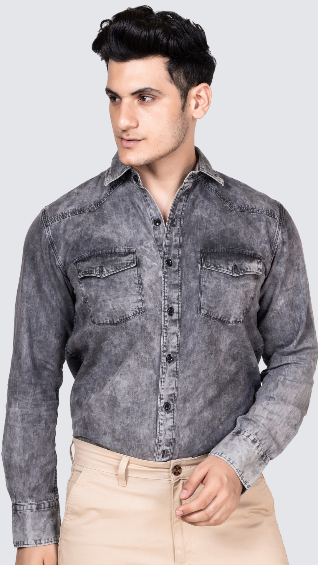 Classic Grey Denim Shirt