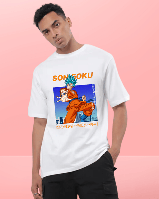 Son Goku White Oversized Tshirt