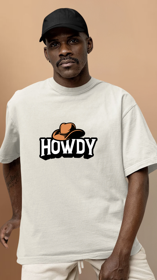 Howdy Cream Oversized Tshirt