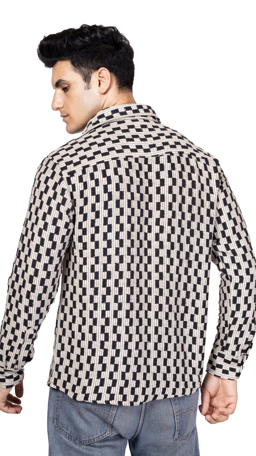 Checks Full Sleeve Crochet Shirt