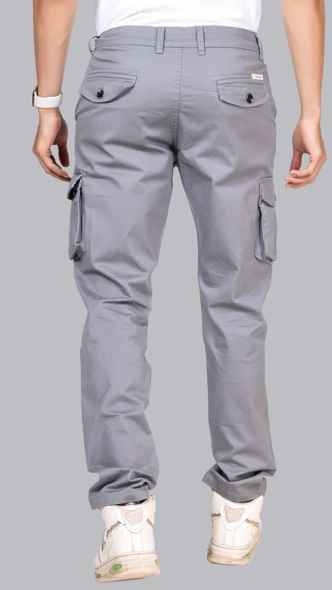 Grey Cotton Cargo Pant