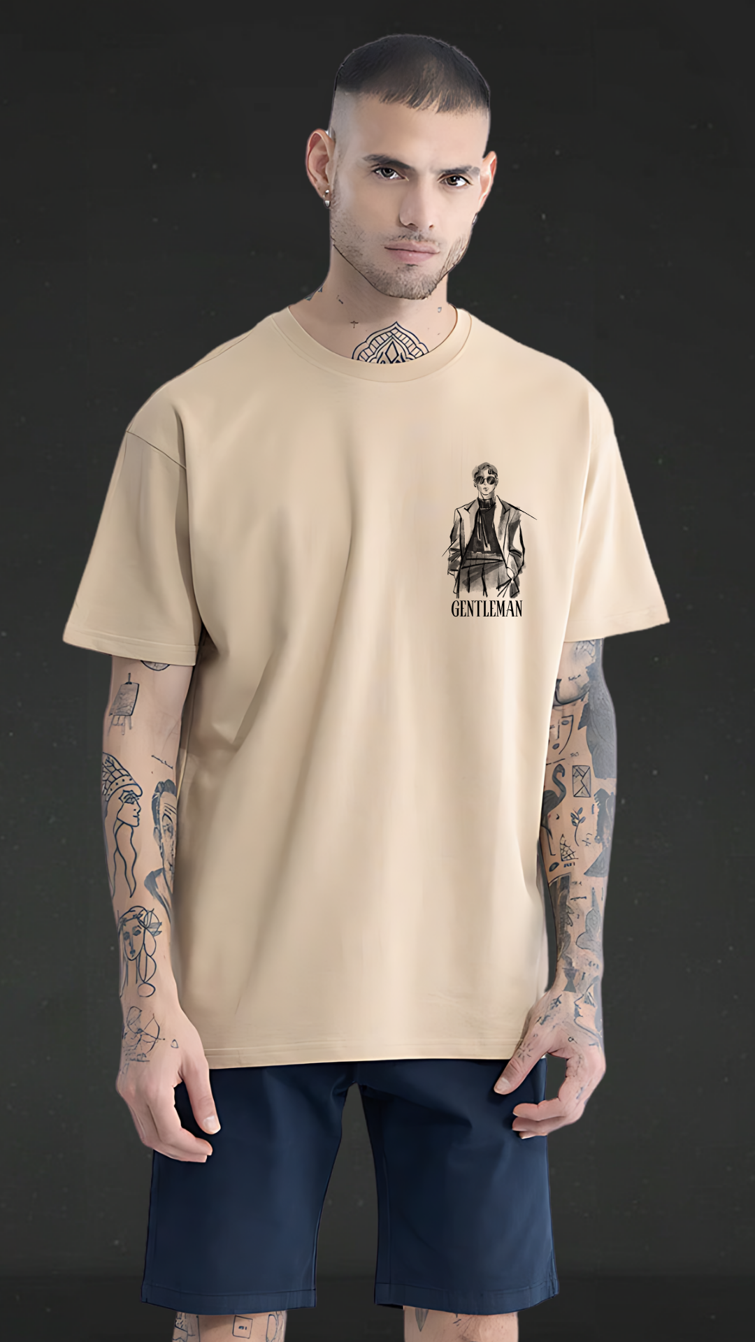 Gentlemen Beige Oversized Tshirt