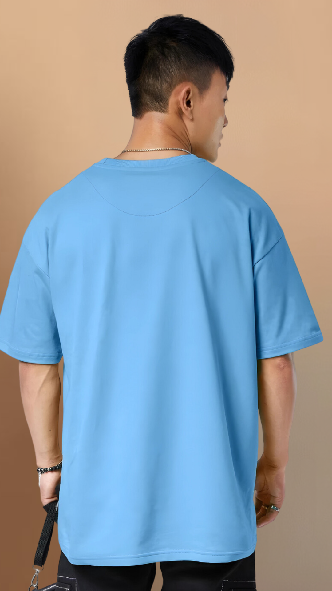 Happy Sky Blue Oversized Tshirt