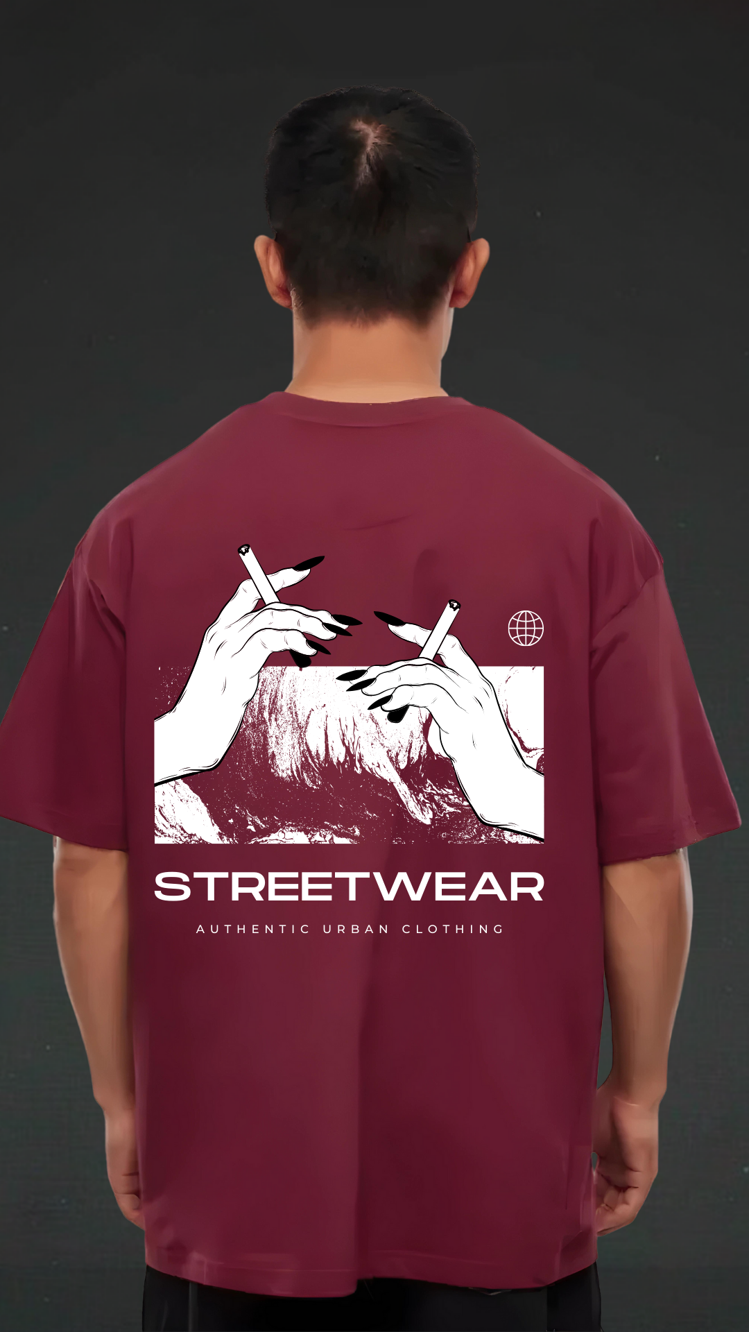 Streetwear Maroon Oversized Tshirt