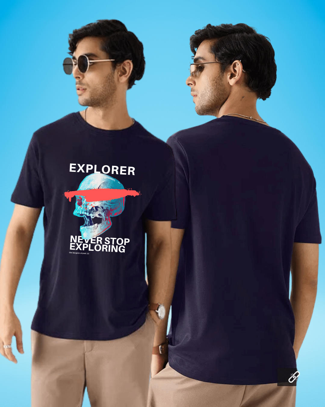 Explorer Navy Blue Regular Tshirt