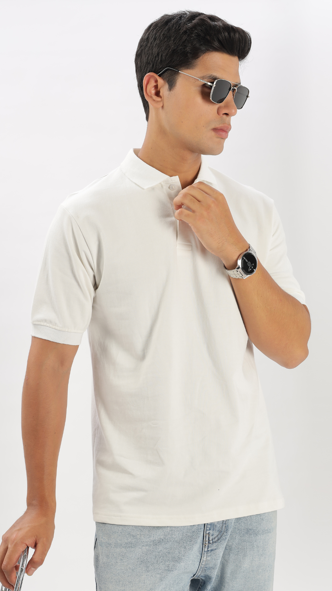 White Oversized Polo Tshirt