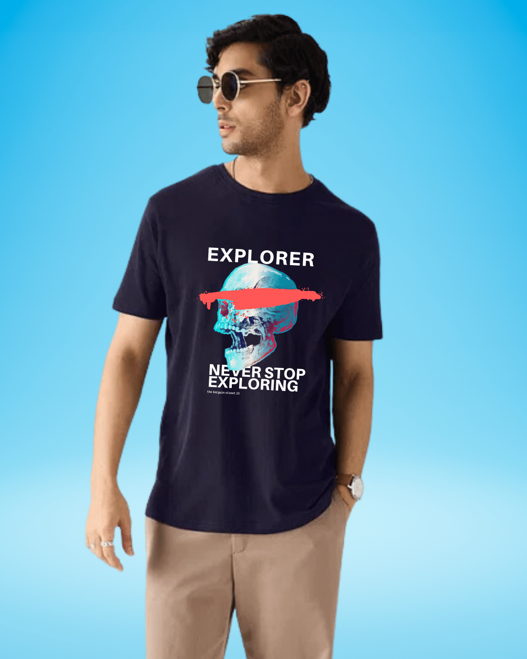 Explorer Navy Blue Regular Tshirt