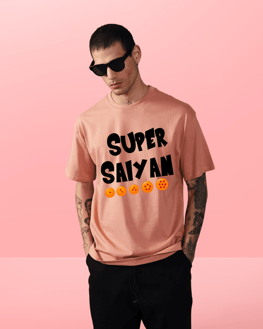 Super Saiyan Salmon Pink Oversized Tshirt