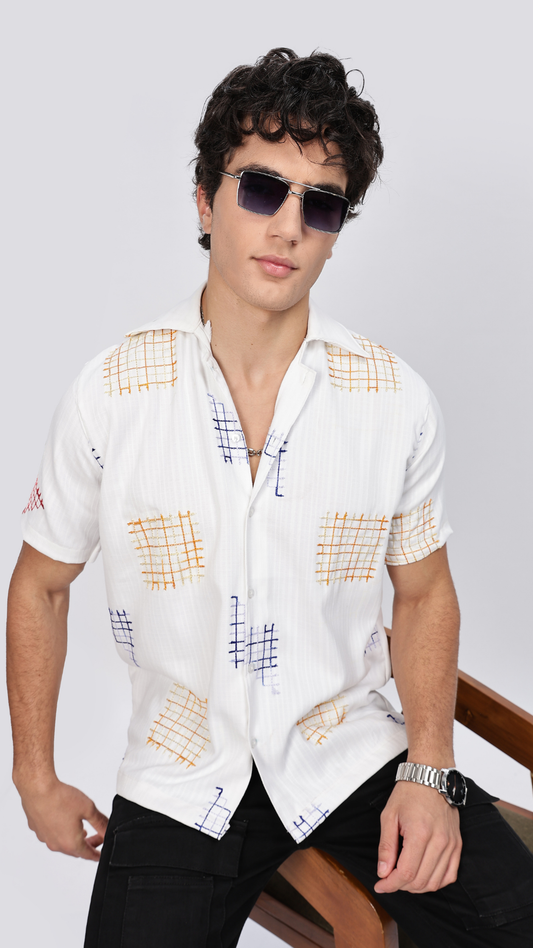 White Box Embroidery Shirt