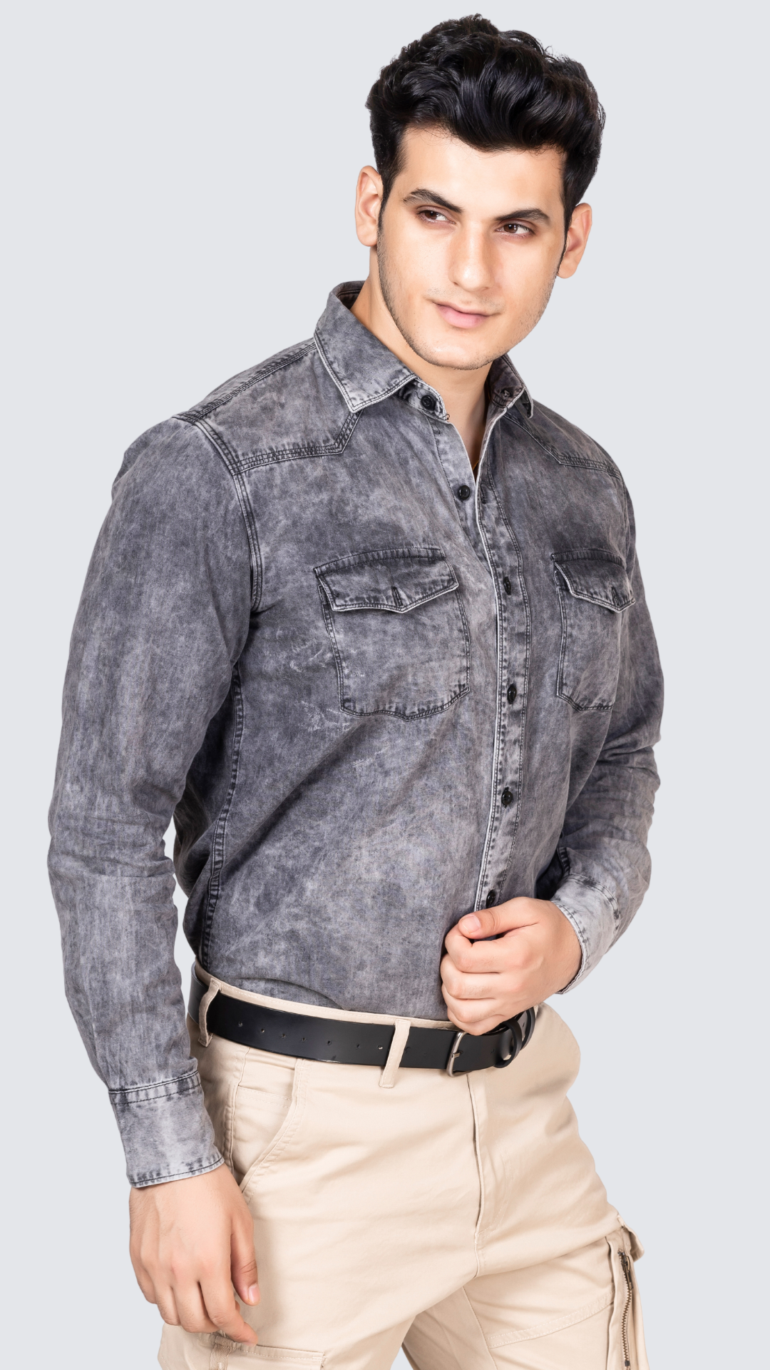 Classic Grey Denim Shirt