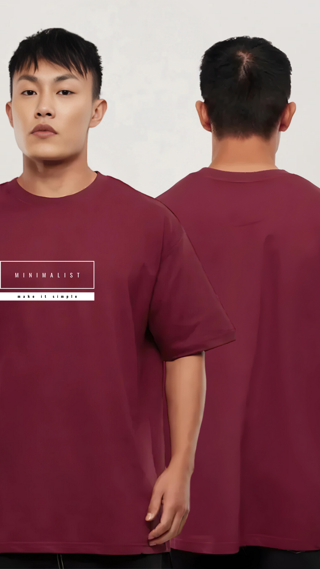 Minimalist Maroon Oversized Tshirt