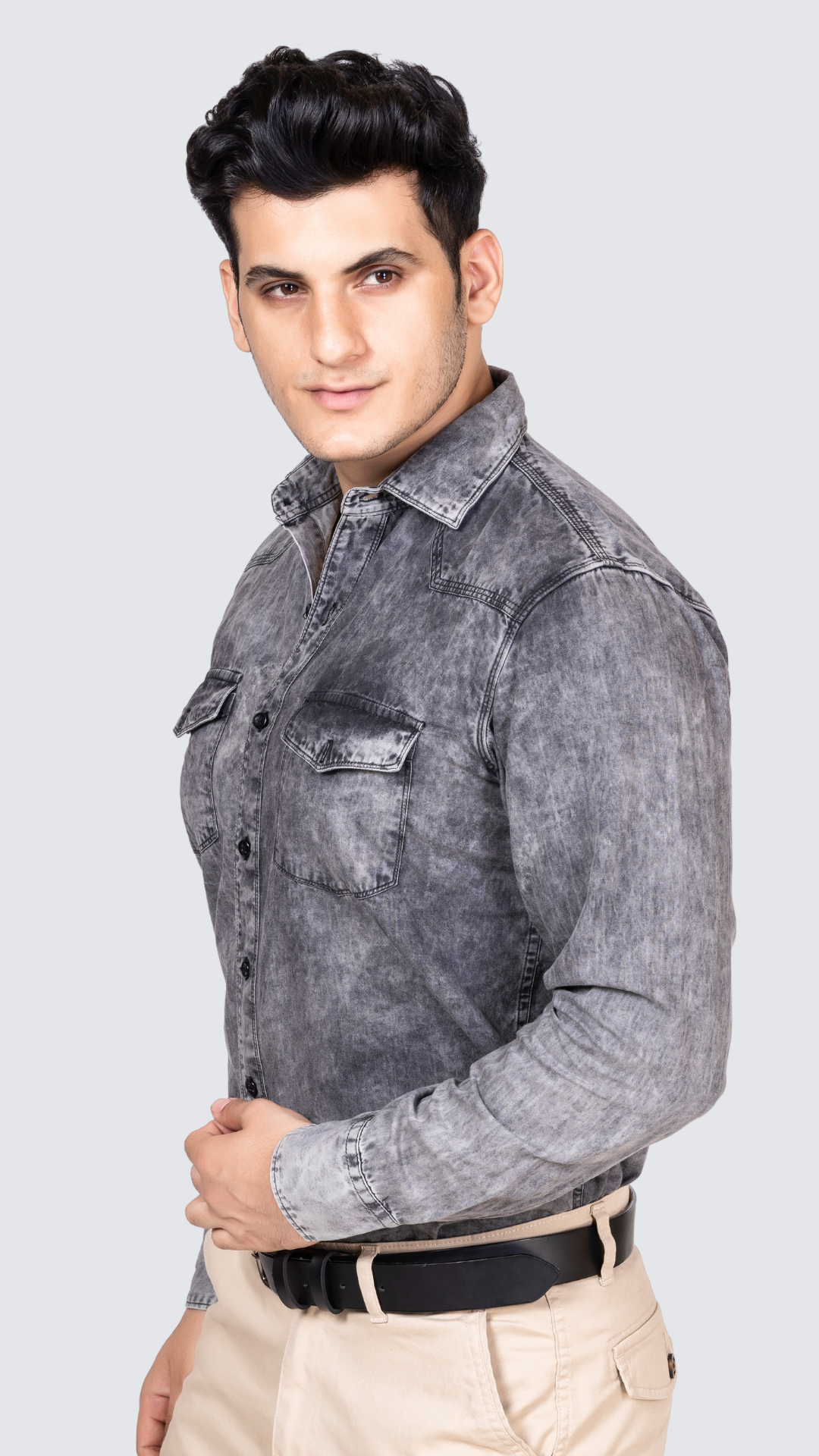 Classic Grey Denim Shirt